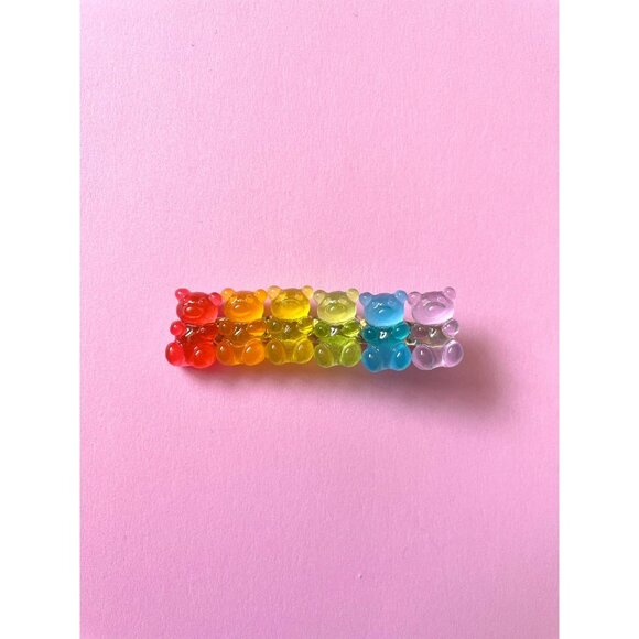 Gummy Bear Hair Clip Candy Rainbow Colour Hair Barrette For Girls - Picture 8 of 9